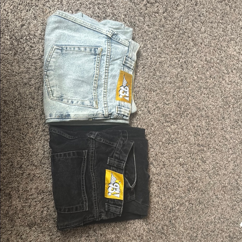 Polar Skate Co. 93 Black and Light Blue Denim Jeans